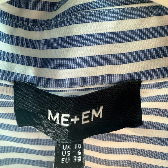 ME+EM
Women's Blue Cotton Striped Crop Shirt - US size 6 - Picture 3 of 4